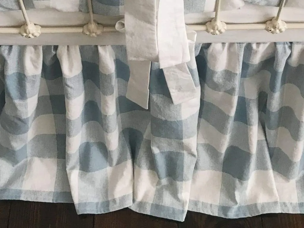 Blue Buffalo Check Farmhouse Crib Skirt