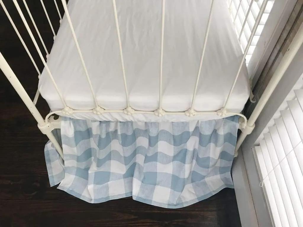Blue Buffalo Check Farmhouse Crib Skirt