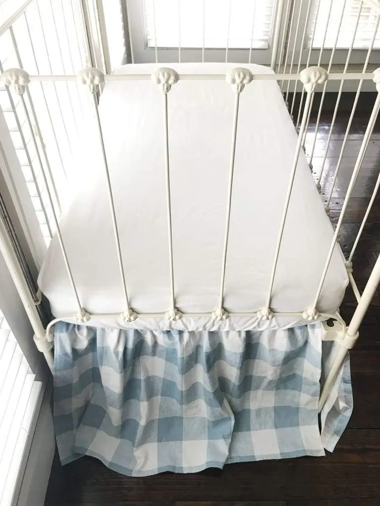 Blue Buffalo Check Farmhouse Crib Skirt