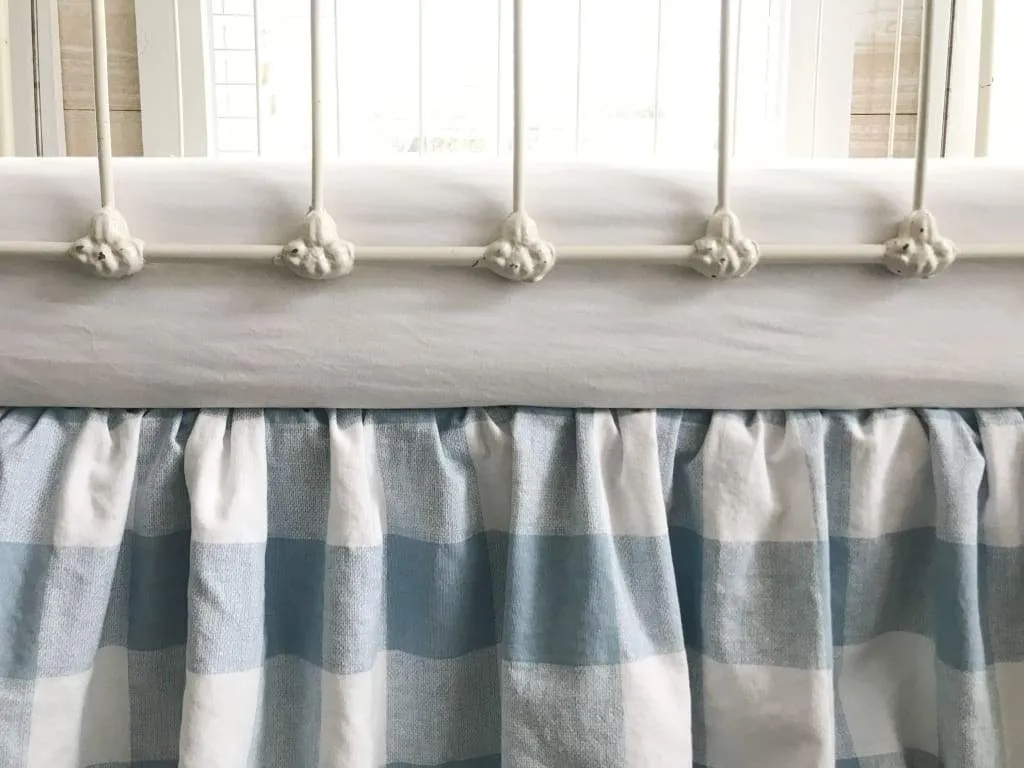 Blue Buffalo Check Farmhouse Crib Skirt