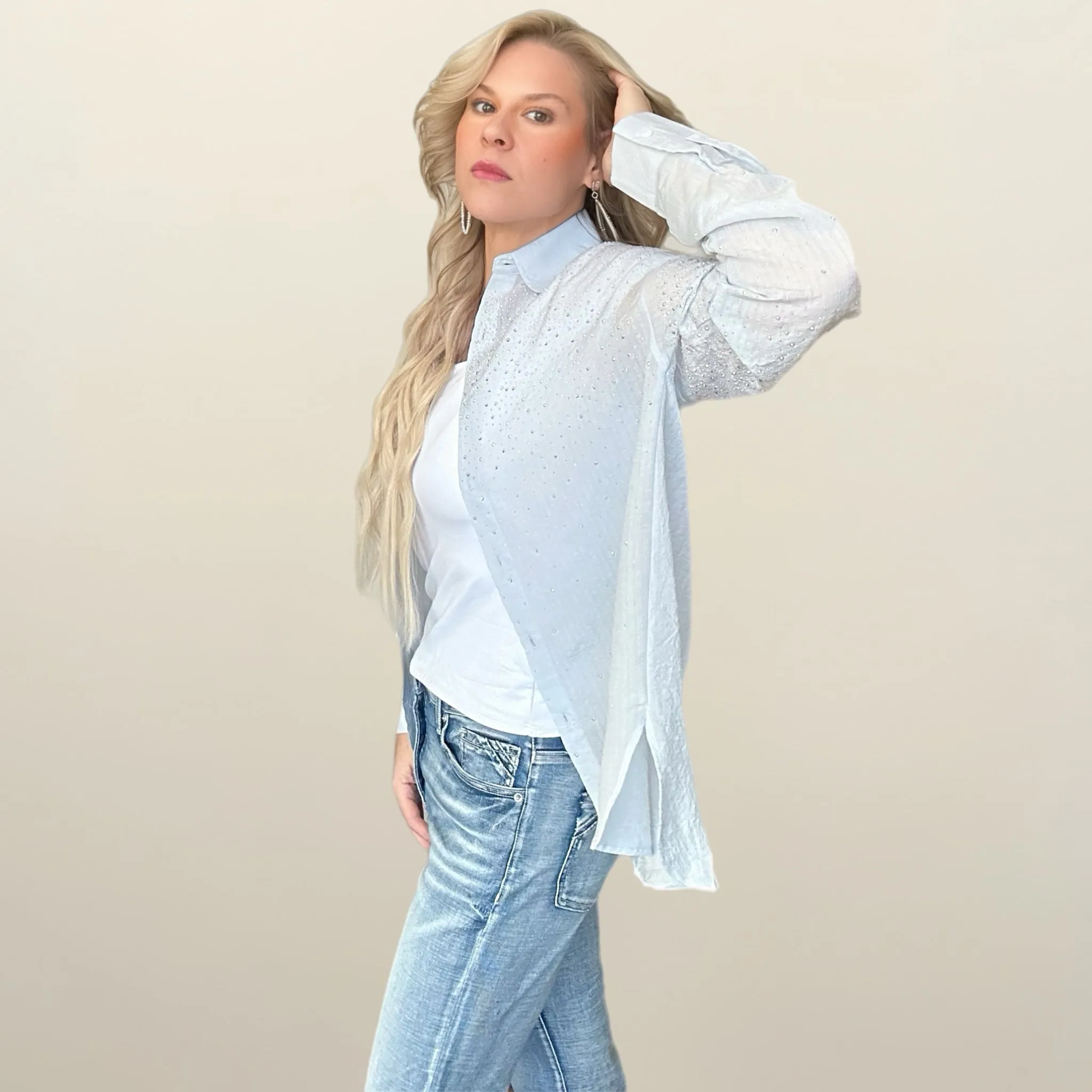 Blue Diamond Button Down