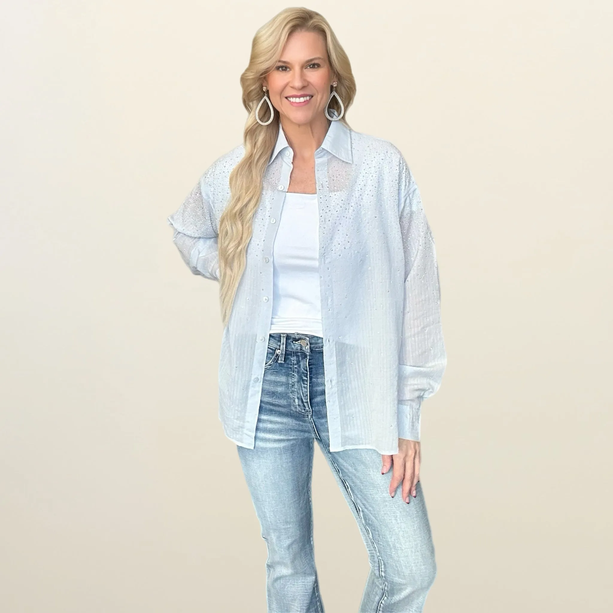 Blue Diamond Button Down