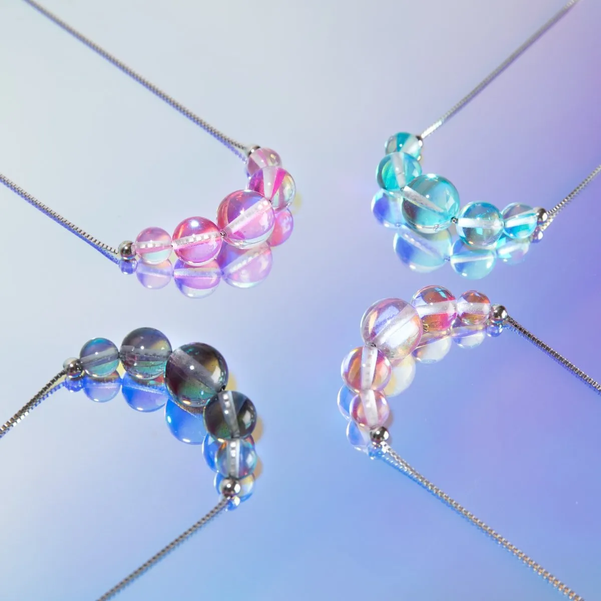 Blue Nebula | .925 Sterling Silver | Galaxy Glass Infinity Clasp Necklace