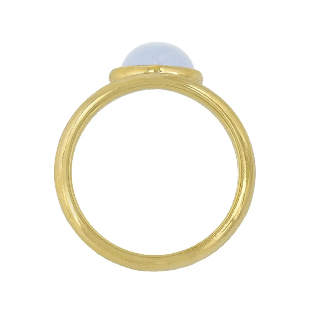 Blue Oval Glass Jewel Ring