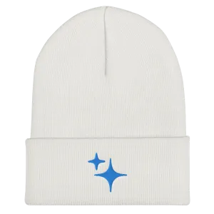 Blue Sparkle Embroidered Beanie