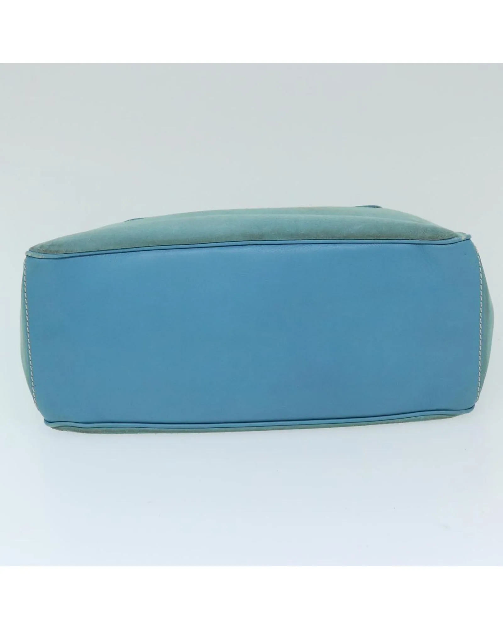 Blue Suede Hand Bag with Dust Bag - Made in Italy