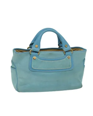 Blue Suede Hand Bag with Dust Bag - Made in Italy