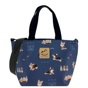 Blue Tricolor Corgi Mini Travel Tote