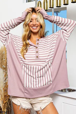 Blue Zone Planet |  BiBi Striped Thumbhole Long Sleeve Top