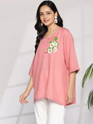 Blush CottonSlub OversizedTop - WhiteRadiance
