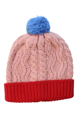 Boden Cable Knit Pom Pom Hat Size 8Y