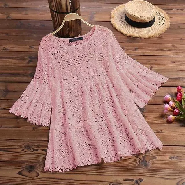 Bohemian Summer Lace Crochet Blouse