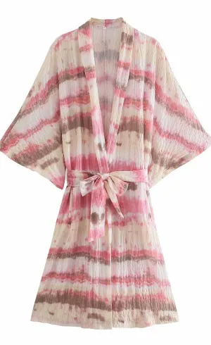 Bohemian Summer Oversized Kimono, Bohemian Beach Bikini Cover Up Kimono