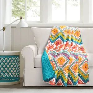 Boho Chevron Reversible Cotton Throw Blanket
