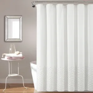 Boho Polka Dot Yarn Dyed Recycled Cotton Shower Curtain