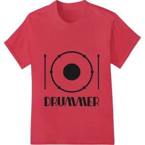 Bold Drummer Silhouette DTF Print Heat Transfer Design