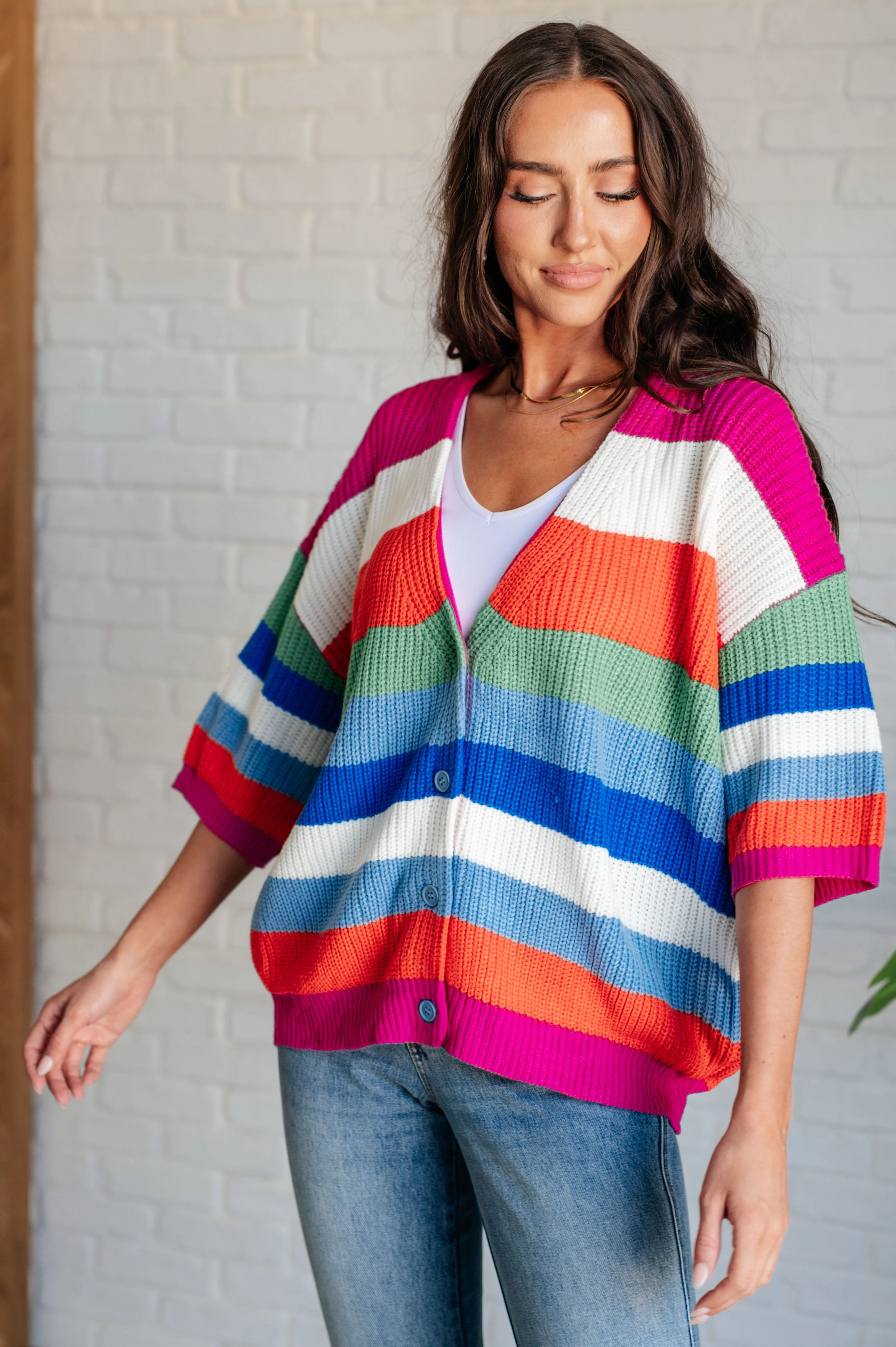 Bold Flirt Button Down Cardigan by BiBi