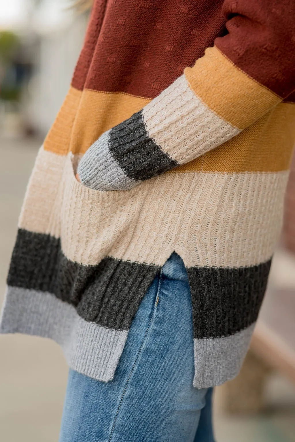Bold Textured Stripes Cardigan