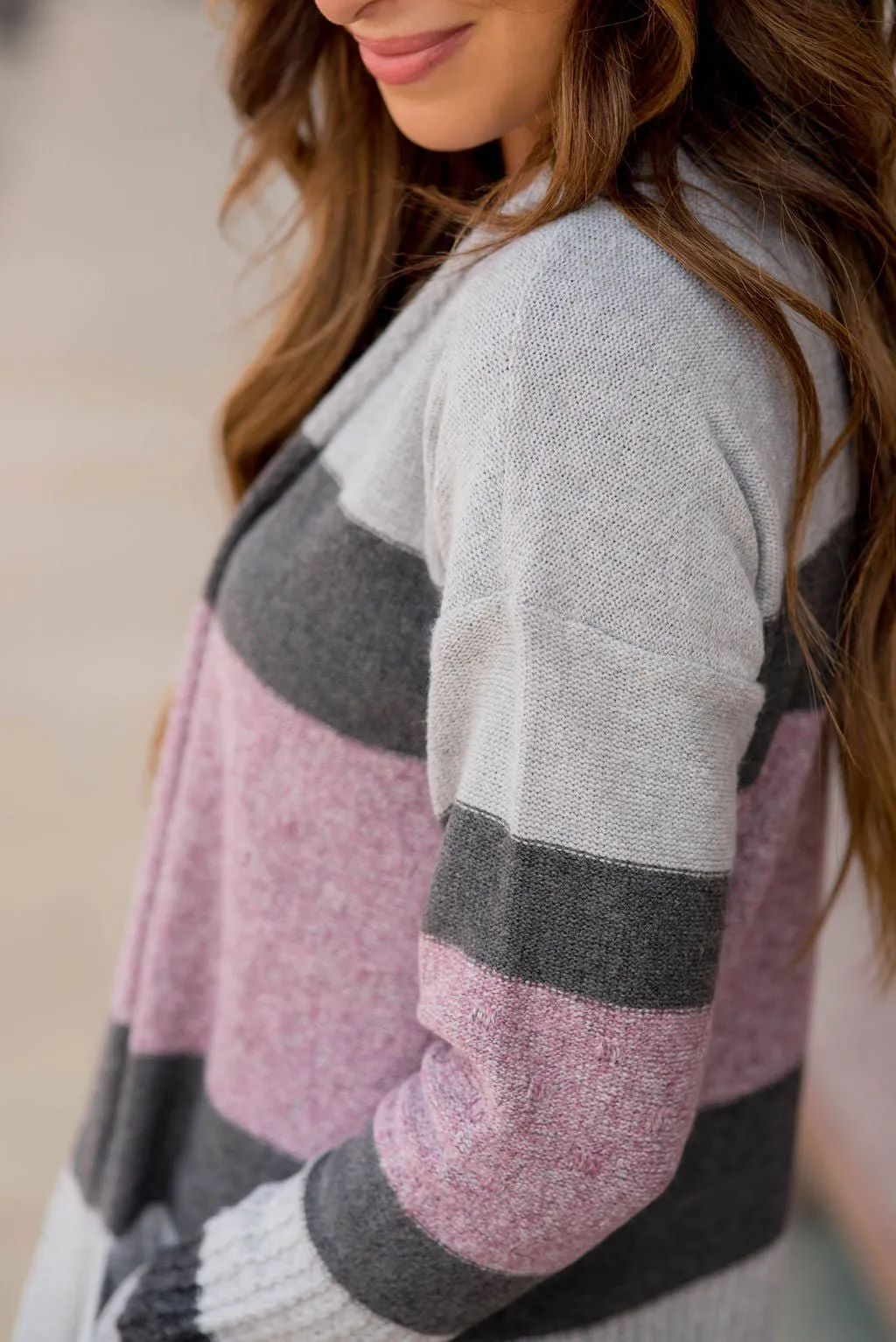 Bold Textured Stripes Cardigan