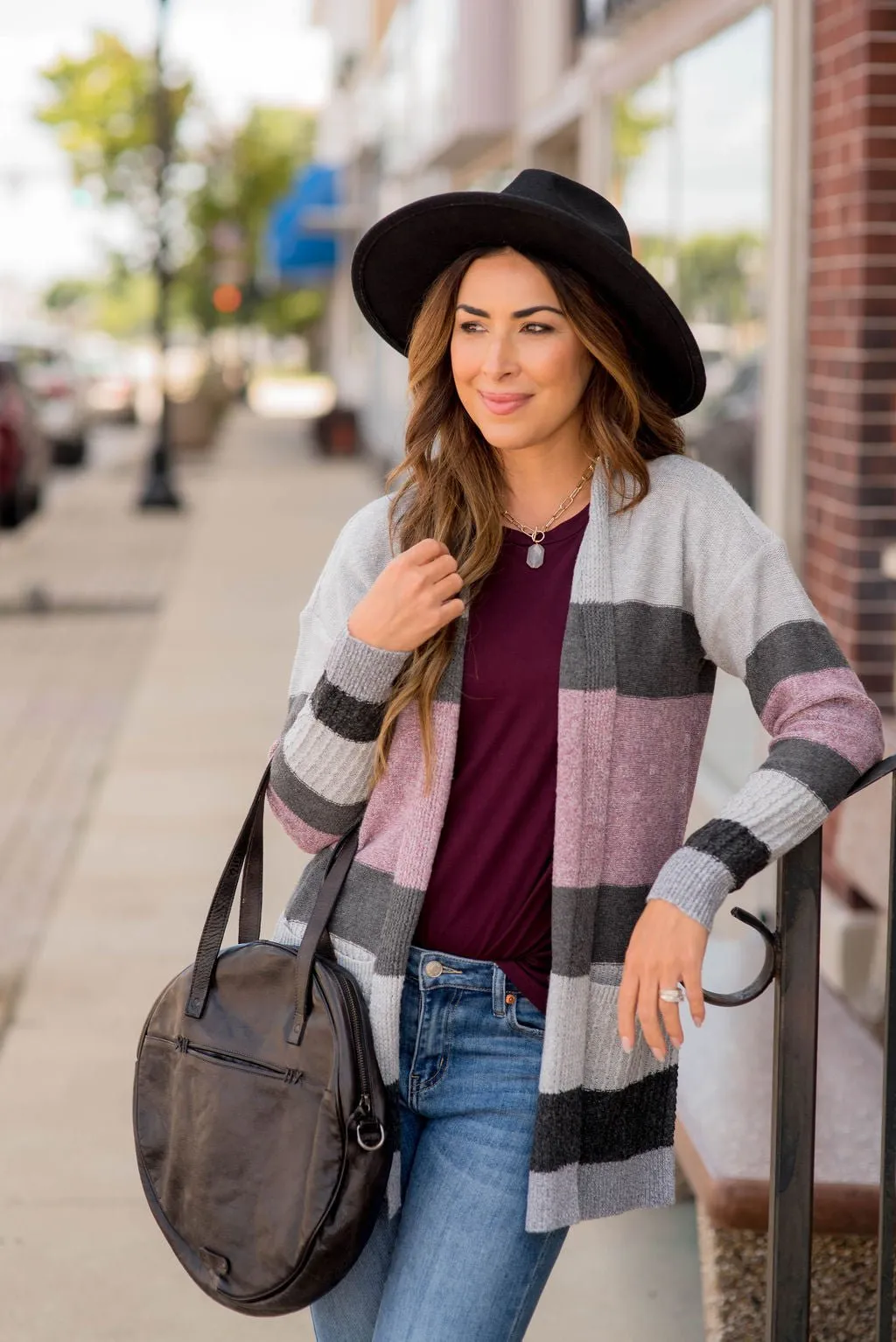 Bold Textured Stripes Cardigan