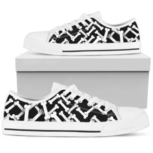 Bones Pattern Low Top Shoes, Low Top Sneaker, Low Top Canvas Shoes Bones Pattern Low Top Shoes, Low Top Sneaker, Low Top Canvas Shoes