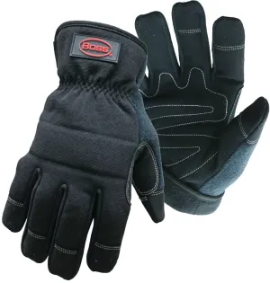 Boss 5207X Utility Gloves, XL, Wing Thumb, Fleece, Black :PR: QUANTITY: 1