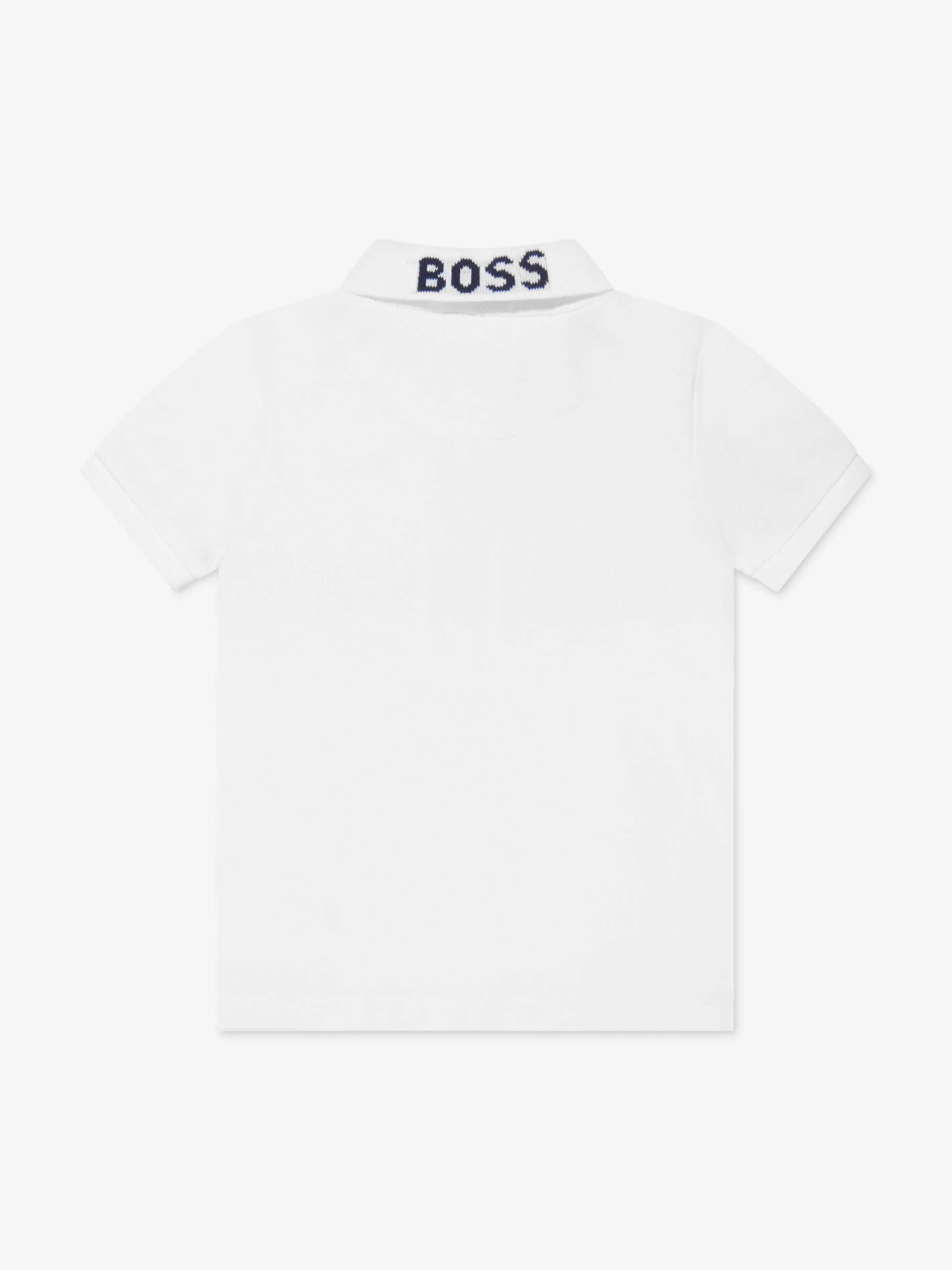BOSS Baby Boys Striped Polo Shirt in White
