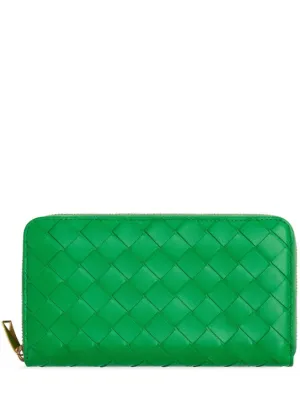 Bottega Veneta   Intrecciato leather zip around wallet 