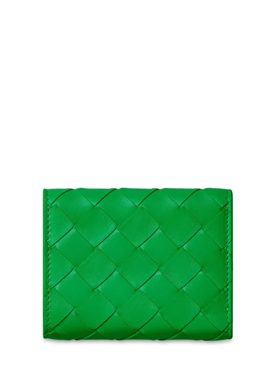 Bottega Veneta   Small Intrecciato tri-fold zip wallet 