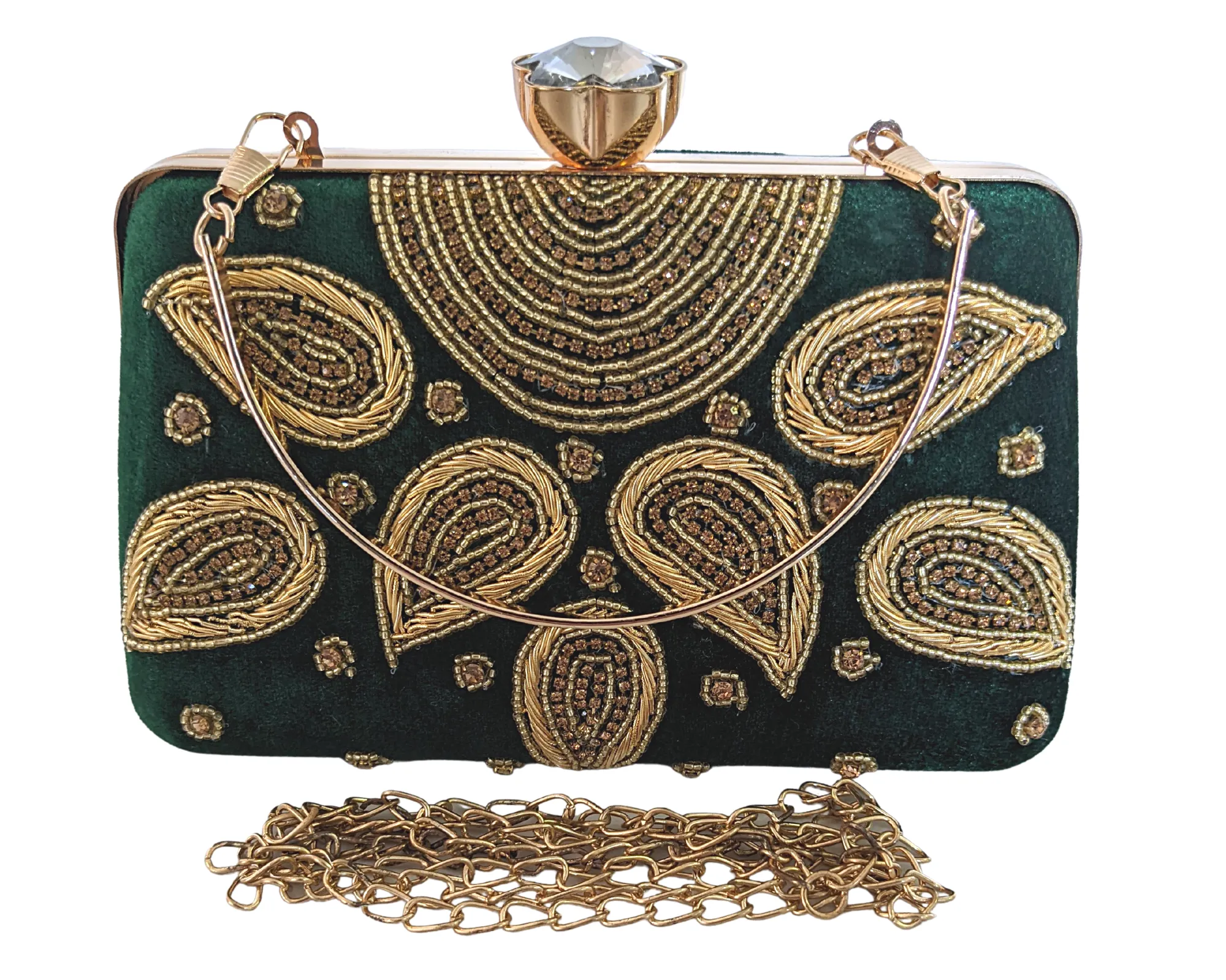 Bottle Green Luxury Bags, Clutch Purse For Women