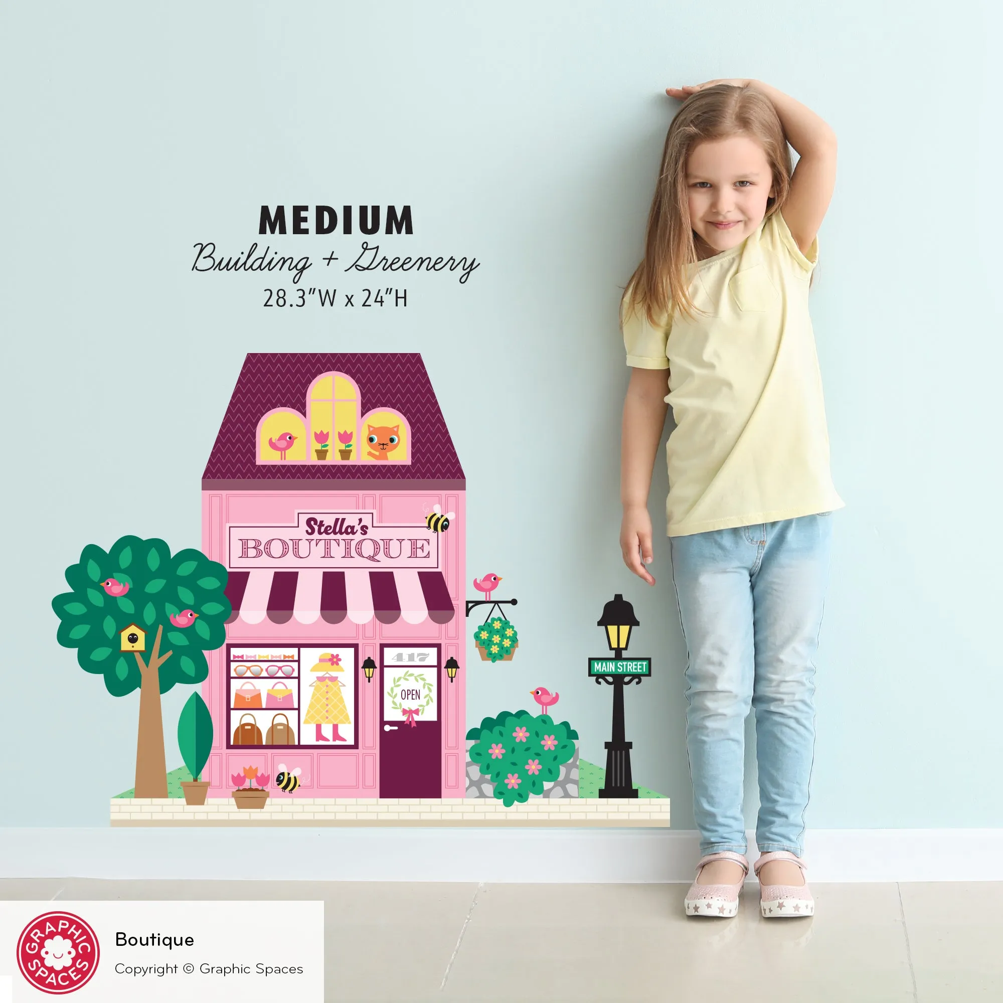Boutique Fabric Wall Decal - Happy Town