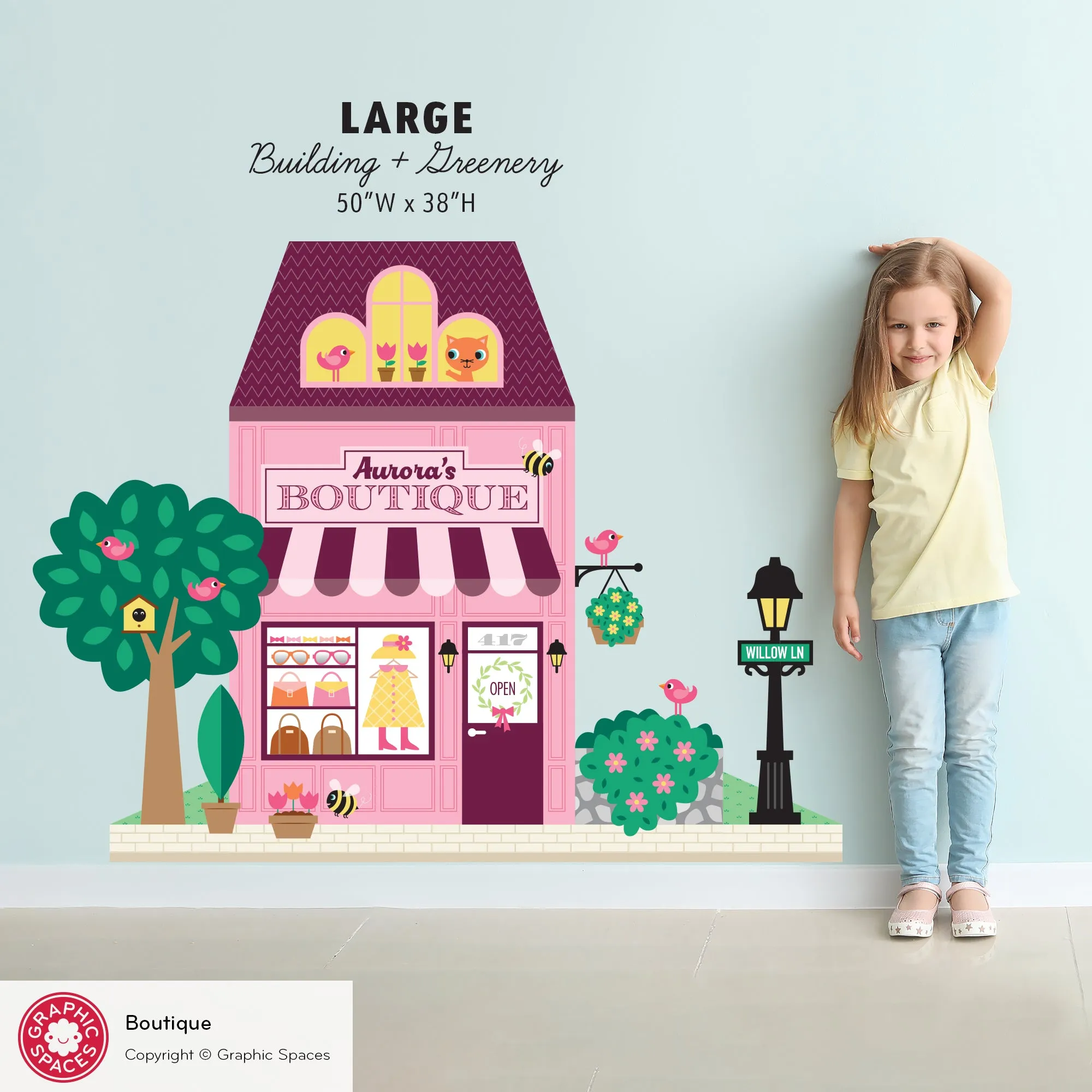 Boutique Fabric Wall Decal - Happy Town