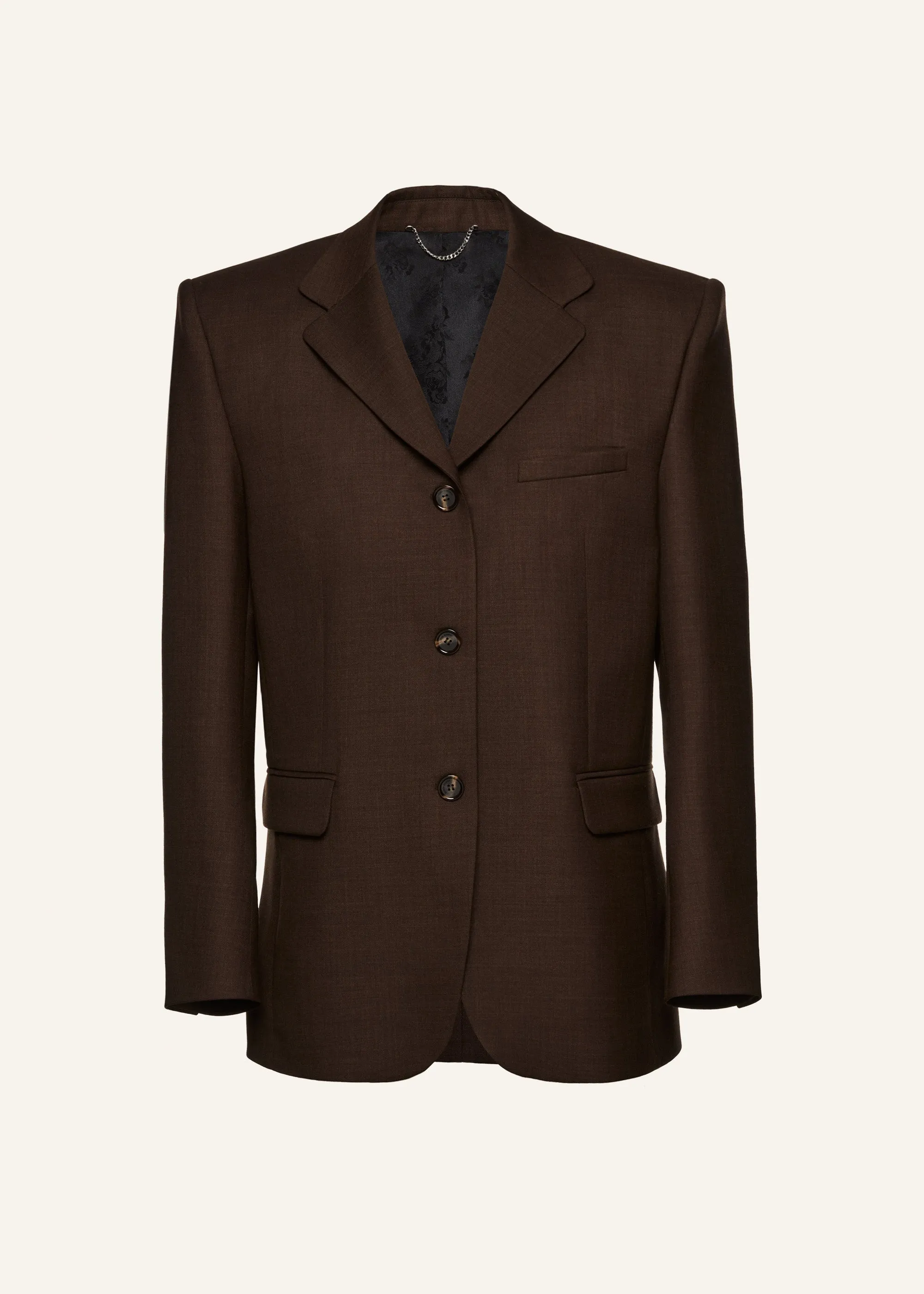 Boxy oversized blazer in brown