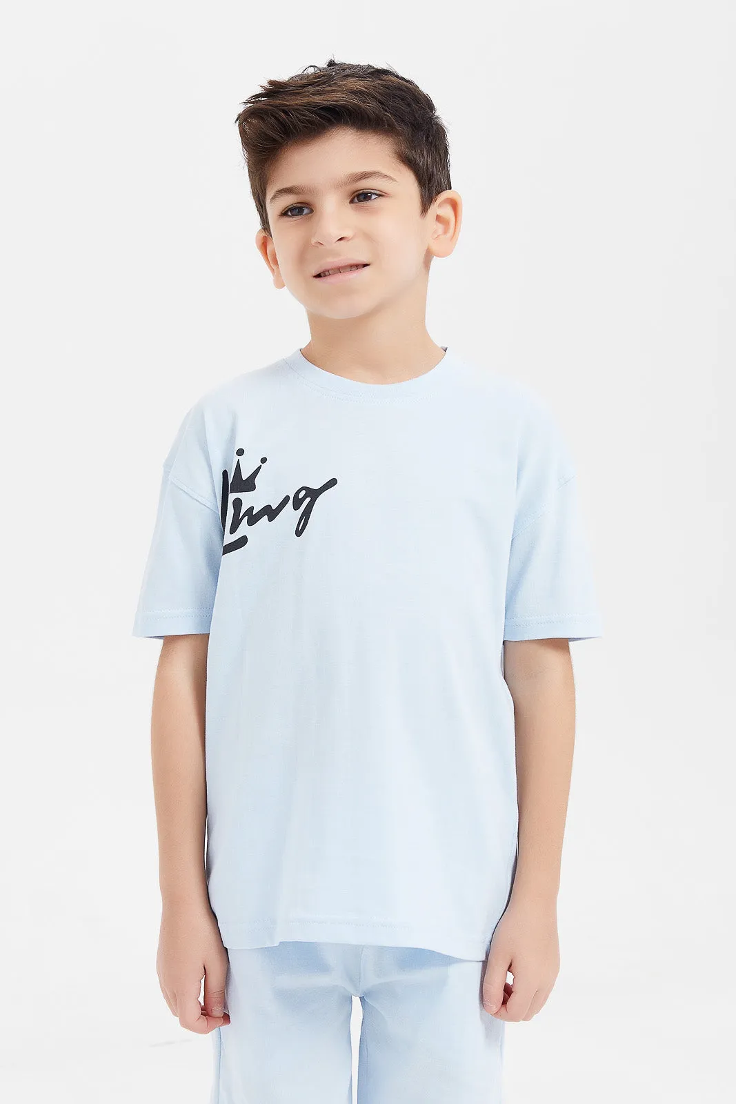 Boys Blue Oversized Casual Set (2 Piece)