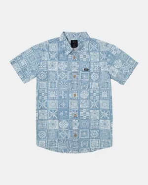 Boys Frame Chambray Short Sleeve Woven Shirt - Light Blue