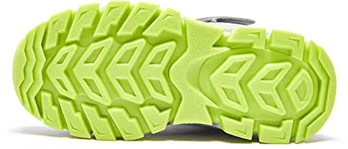 Boys Girls Snow Boots Winter Non-Slip Cold Weather Shoes(Toddler 8-Grey/Green)