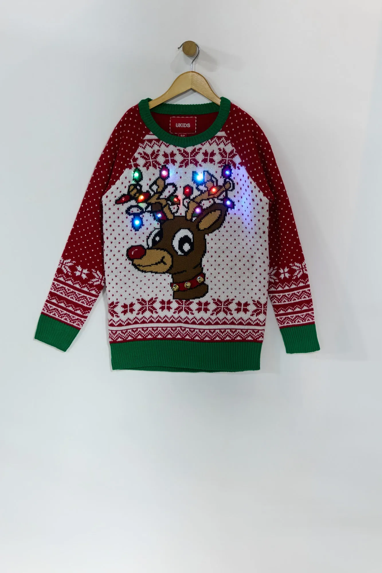Boys Light Up Rudolph Christmas Sweater