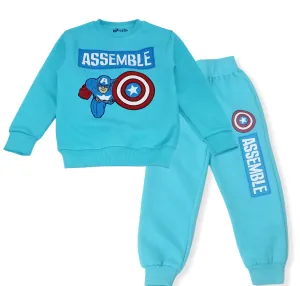 Boys Melton Pajama - Captain America - Sky Blue