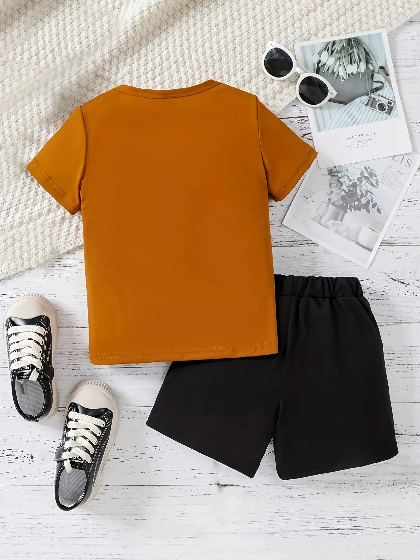 Boys "Prince" Outfit Short Sleeves Round Neck T-shirt & Shorts*