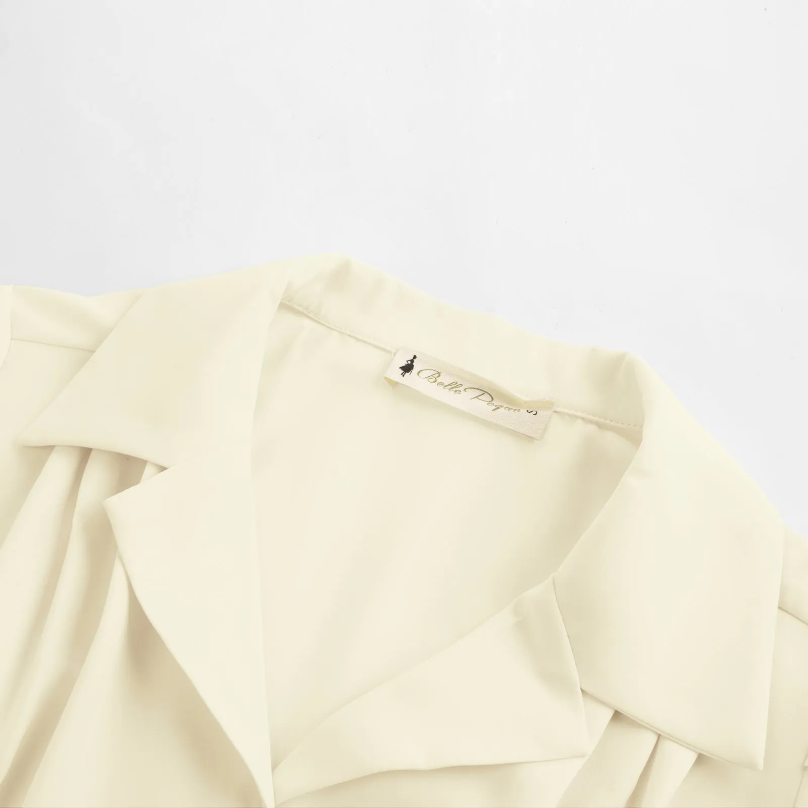BP Women Vintage Shirt Short Sleeve Lapel Collar V-Neck Button-up Tops