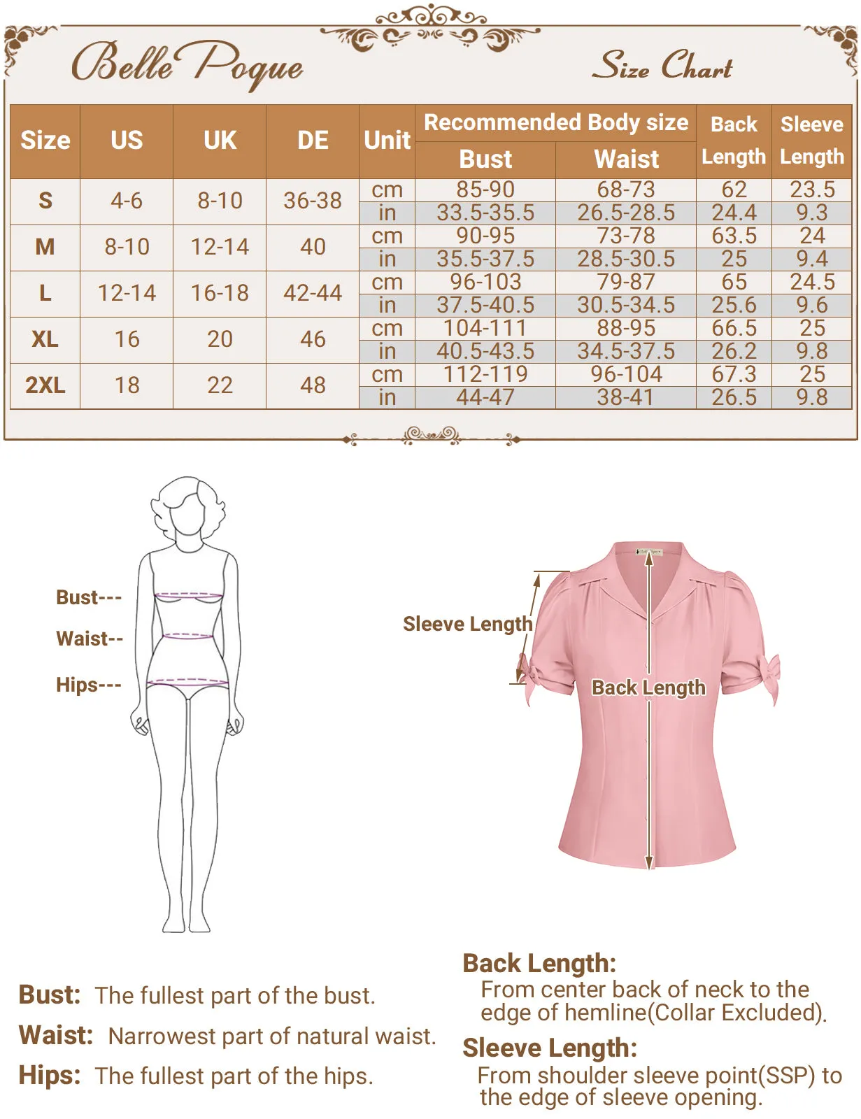 BP Women Vintage Shirt Short Sleeve Lapel Collar V-Neck Button-up Tops