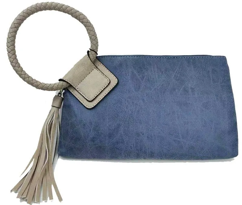 BP204 Fashion Cuff Handle Tassel Wristlet Clutch