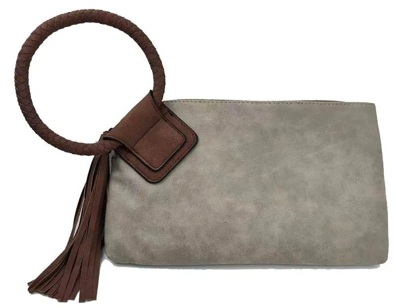 BP204 Fashion Cuff Handle Tassel Wristlet Clutch
