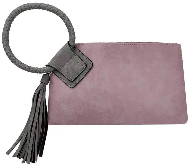 BP204 Fashion Cuff Handle Tassel Wristlet Clutch