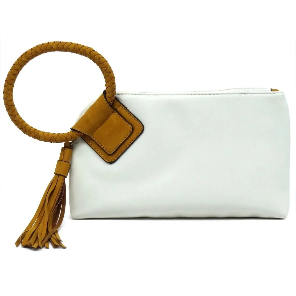 BP204 Fashion Cuff Handle Tassel Wristlet Clutch