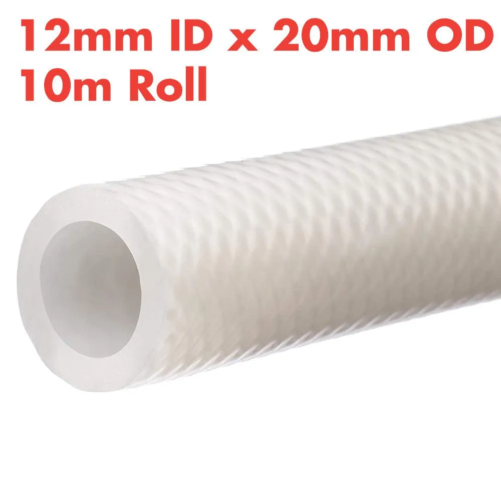 Braided Reinforced Silicone Hose (1/2') 12mm ID x 20mm OD (10 Meter Roll)
