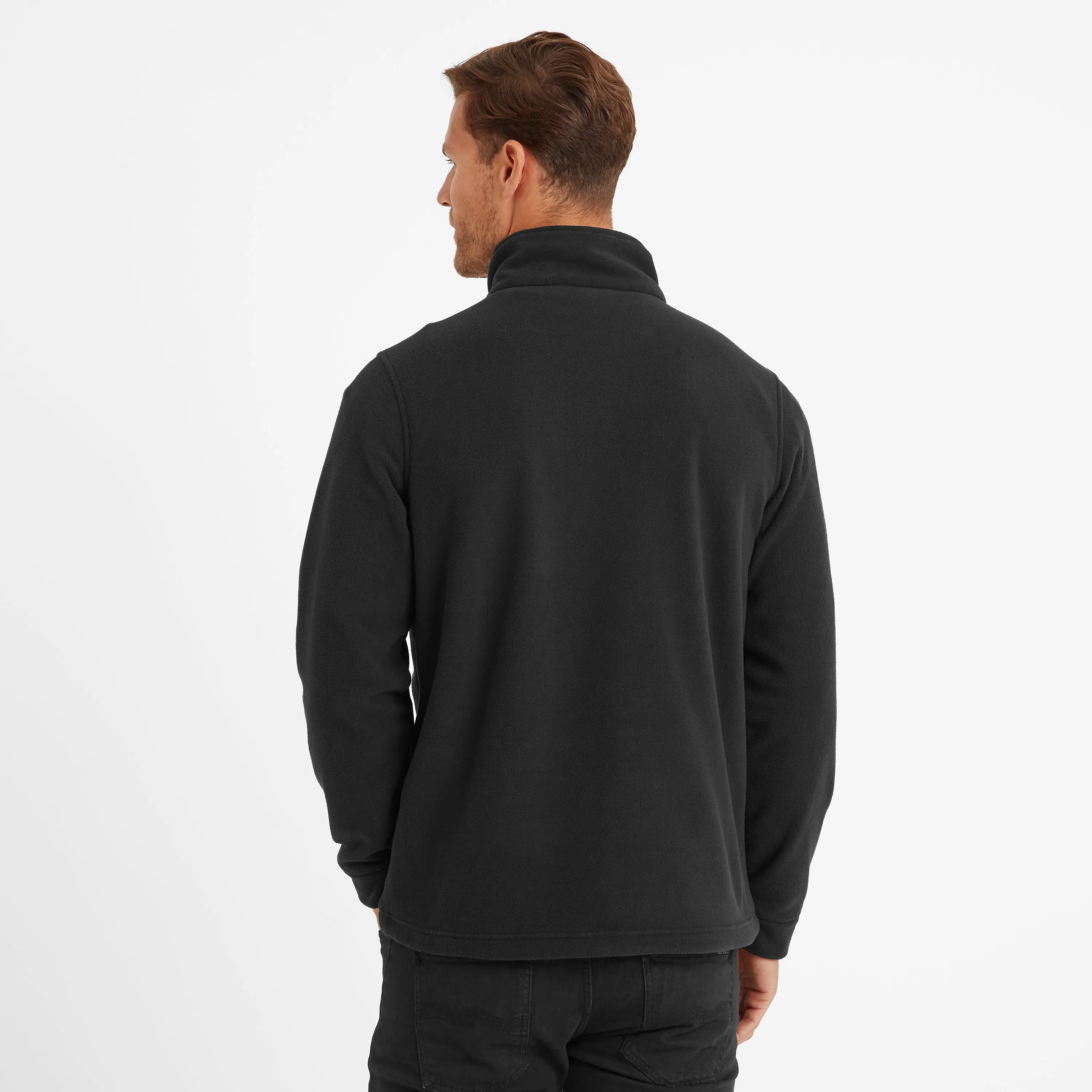 Brandon Mens Fleece Zip Neck - Black