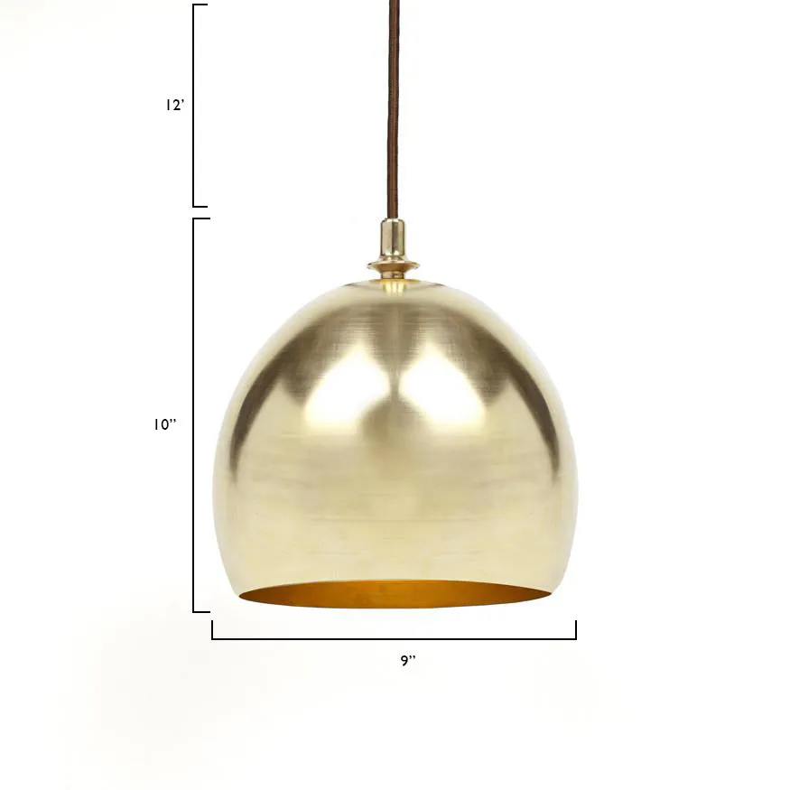 Brass Finial Dome Pendant Light