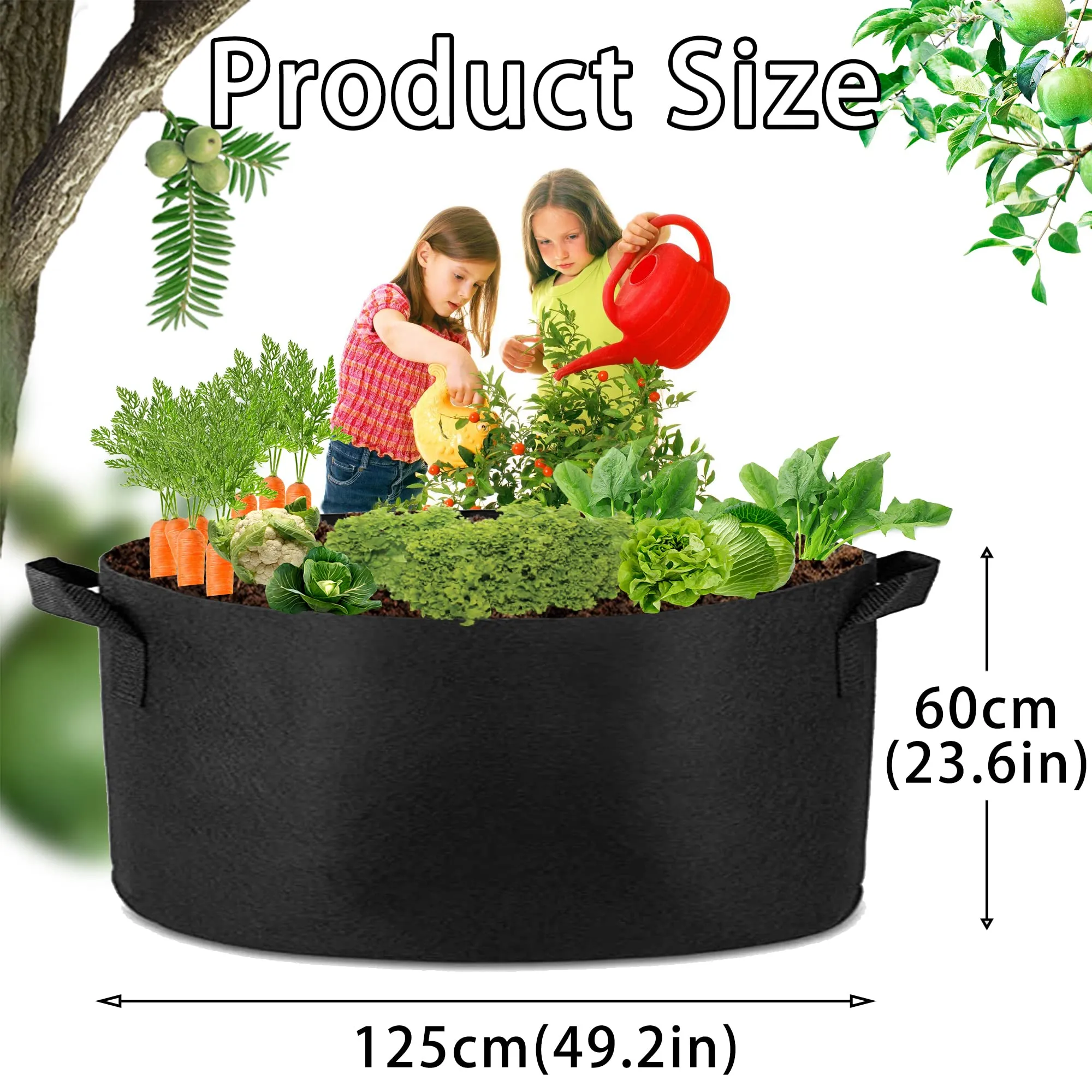 Breathable Heavy-Duty 100 Gallon Grow Bag with Handles, 1 Pack
