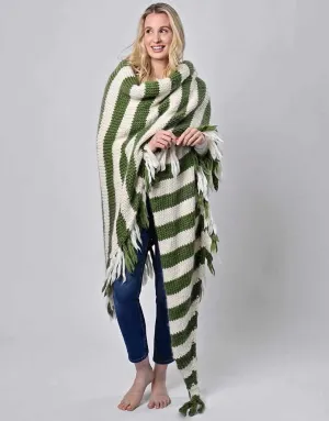 Breton Stripe Merino Wool Wrap Knitting Kit, Wool Couture